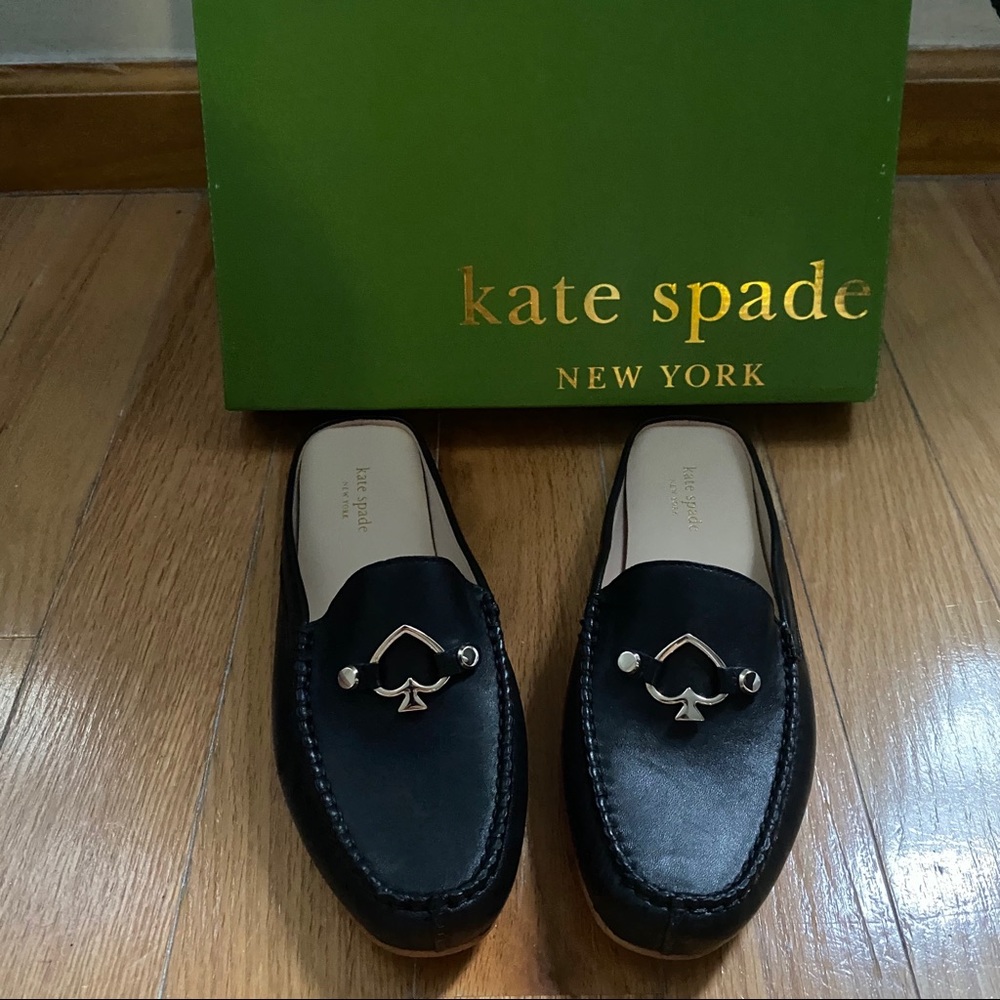 New in box Kate Spade Colada Leather Mules Backless Loafers Casual Size 8.5